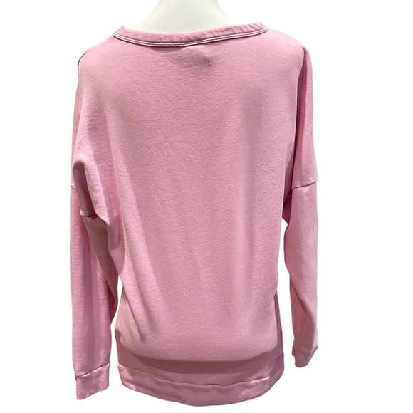 Victorias Secret PINK Pink Nation Campus Crew Mesh V-Neck Sweatshirt Size M - Picture 4 of 8
